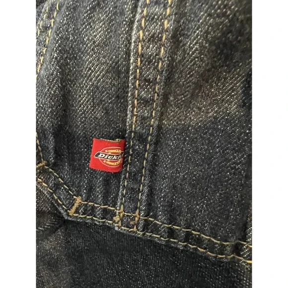 VINTAGE Dickies Denim Oversized Dungarees Overalls Size L US 14/16 Euro 42/44 - Picture 6 of 12